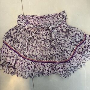 Poupette St. Barth Purple Floral Mini Skirt